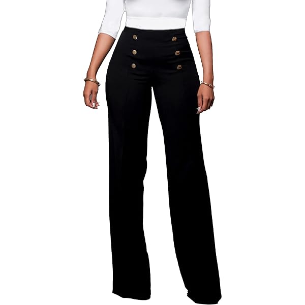 Amazon.com: Uillui Womens Sailor Wide Leg Pant High Waist